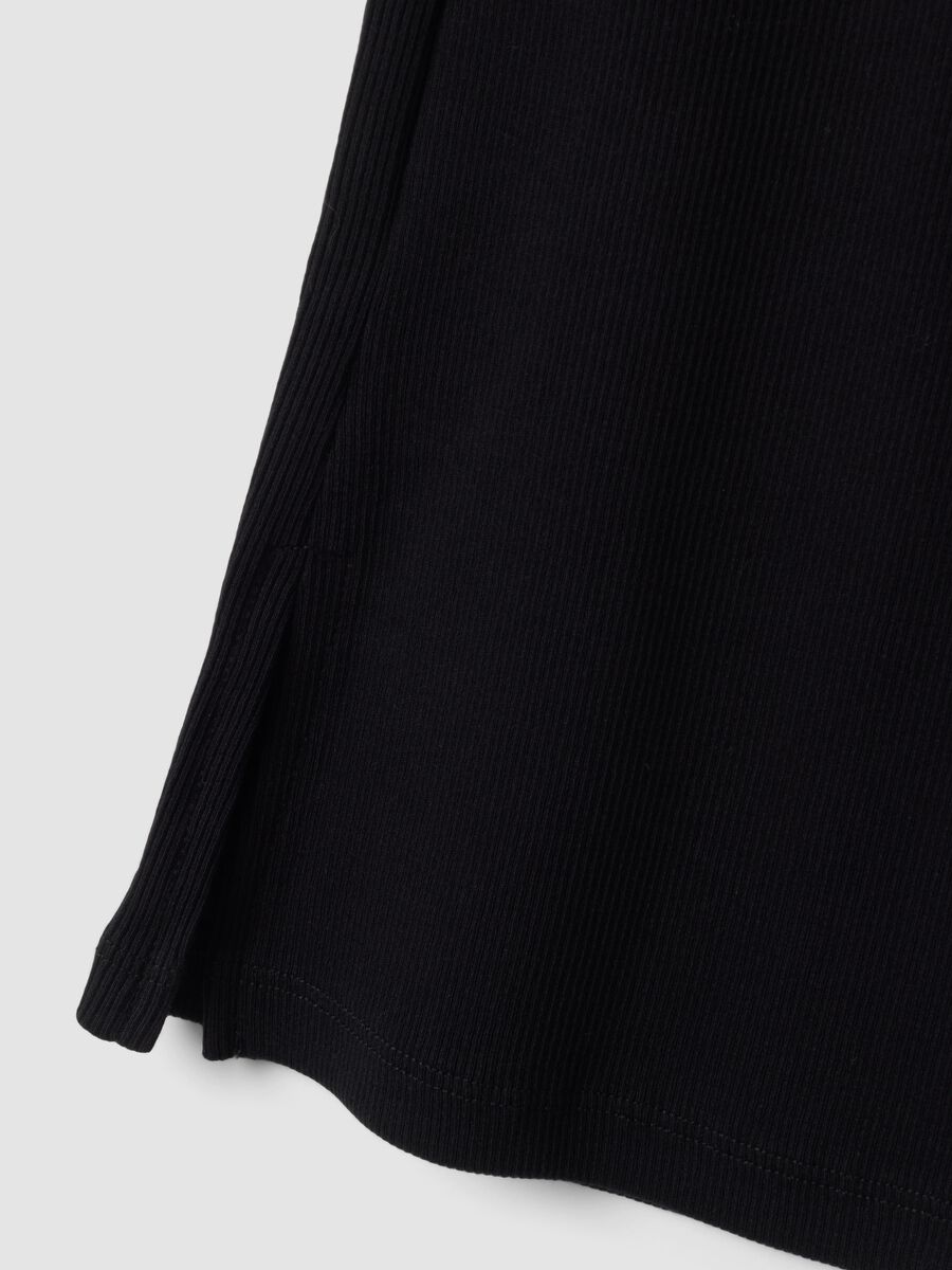 Black flared leggings in stretch cotton_4