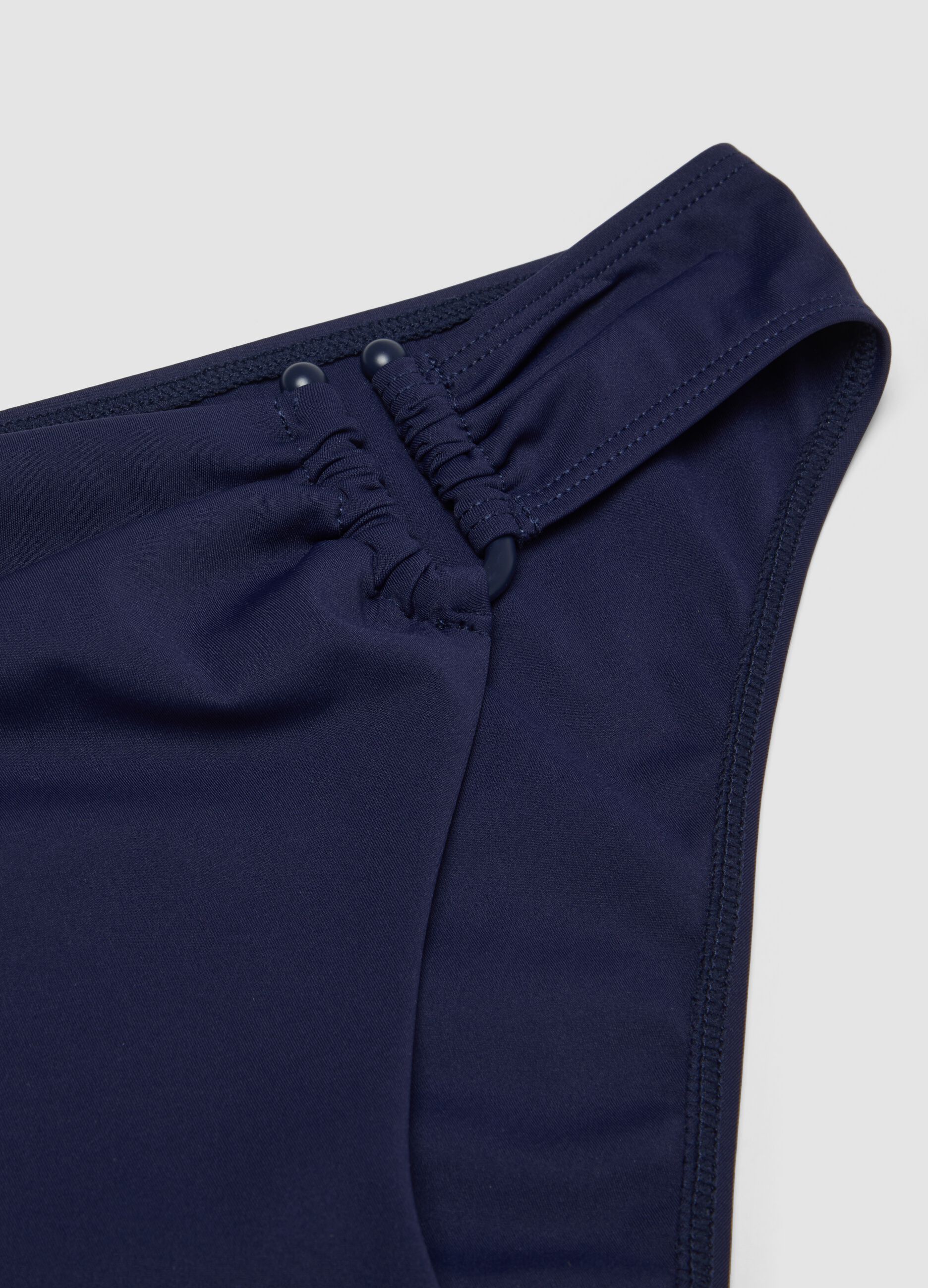 Blue stretch-fabric bikini bottoms