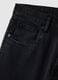 Schmal geschnittene schwarze Denim-Jeans_5
