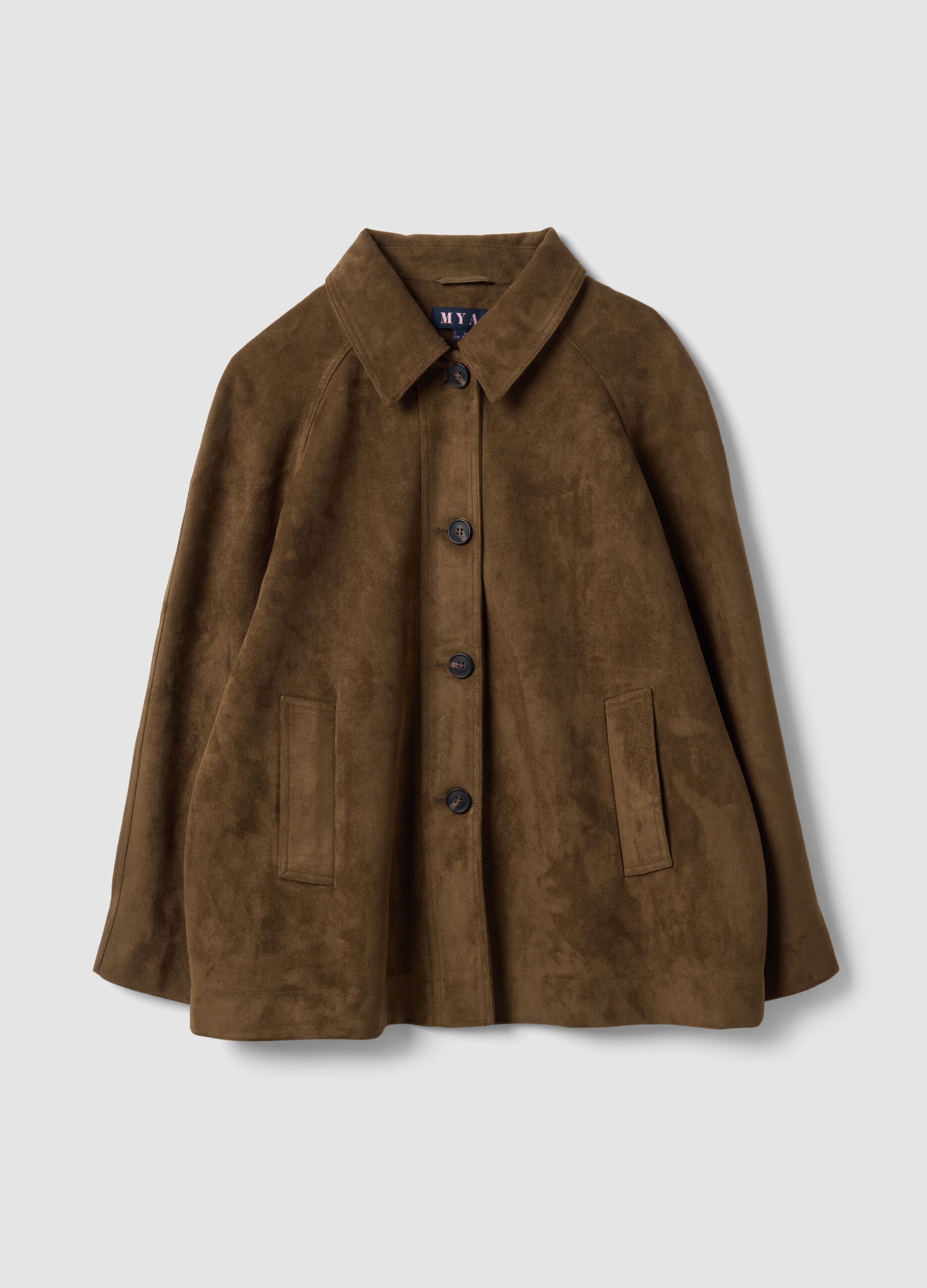 Brown regular-fit jacket with buttons