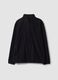Black fleece sweatshirt with collar, regular fit_0