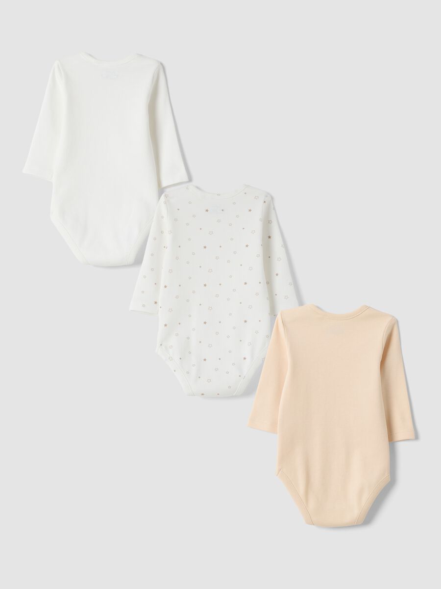 3-pack beige and white organic cotton crew-neck bodysuits_1