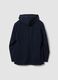Blazer blu in cotone elasticizzato con cappuccio e rever classici_2