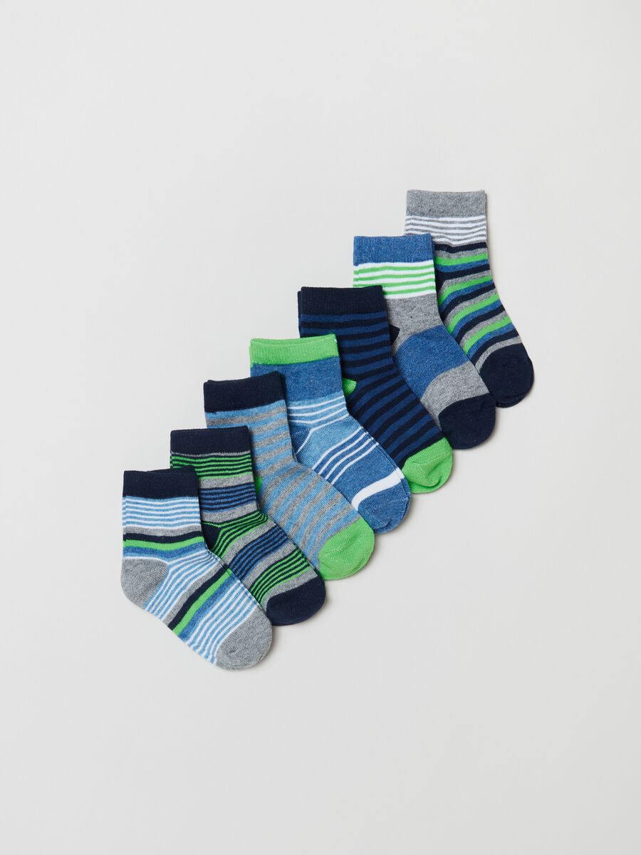 Multi-pack short socks with striped design_0