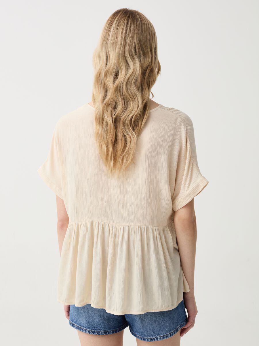 V neck blouse with flounce_1