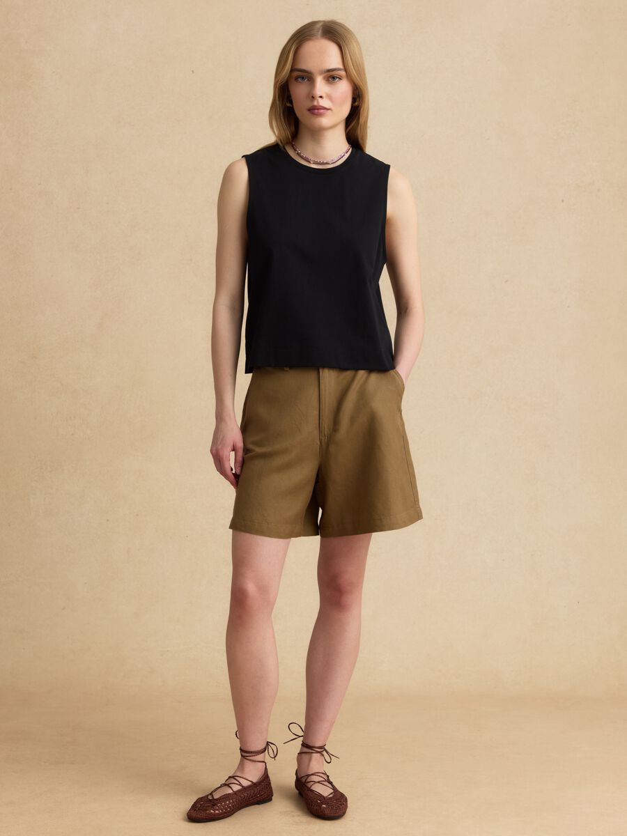 Schwarzes Tanktop aus Baumwollmix_2