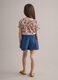Girl's blue denim pure cotton regular fit skirt_1