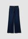 Blue stretch cotton wide-leg jeans_4