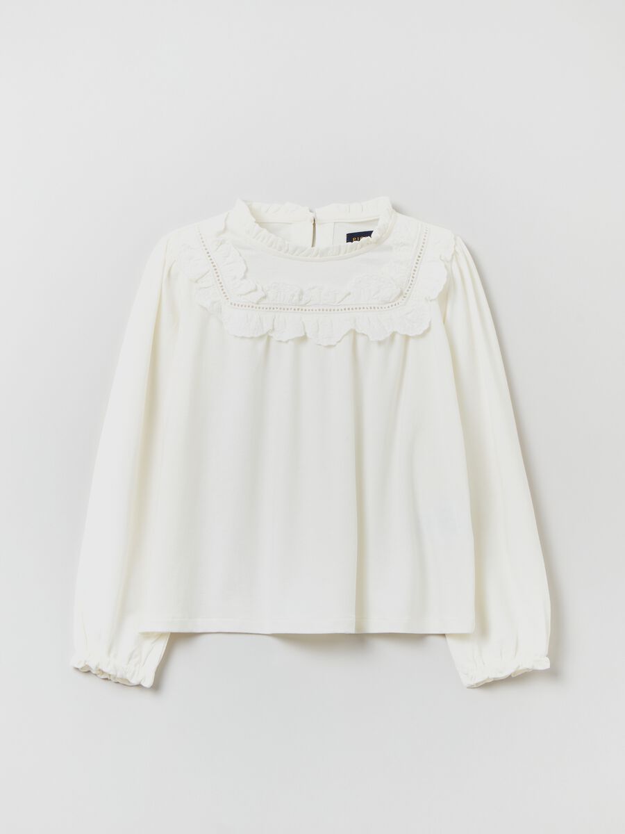 Long-sleeved T-shirt with frills_3