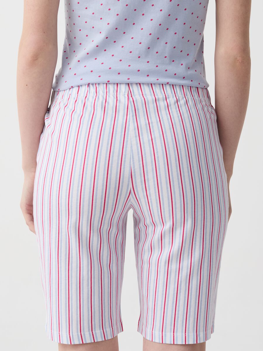 Pantalón pijama corto de rayas multicolor_1