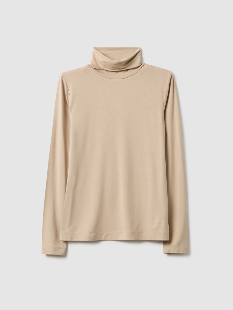 Beige Crew Neck Long Sleeve Regular Fit Sweater_4