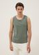 Green pure cotton tank top_1