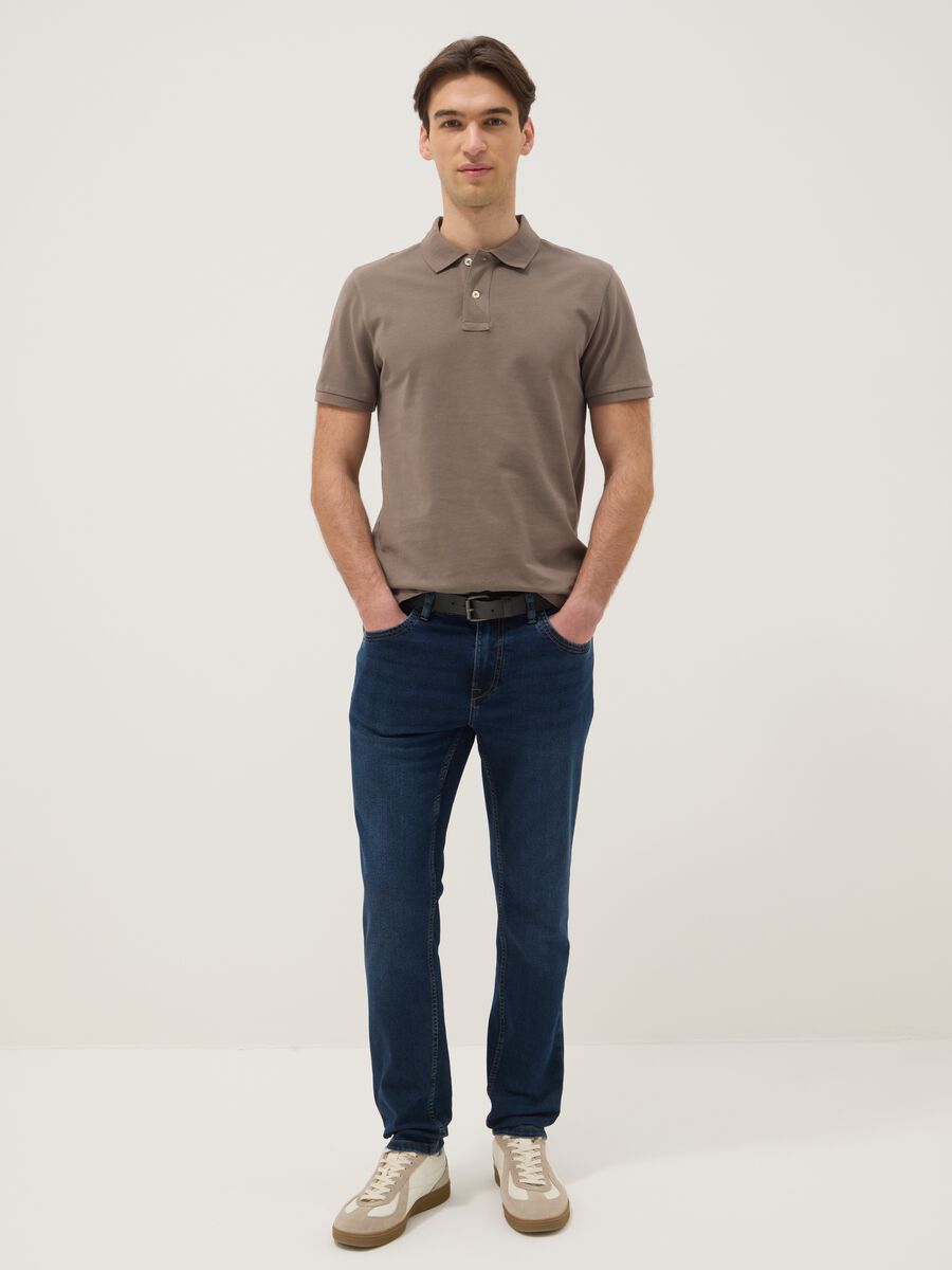 Brown Slim Fit Pure Cotton Polo_1