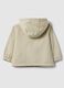 Beige pure cotton jacket for toddlers with hood and front pockets_1