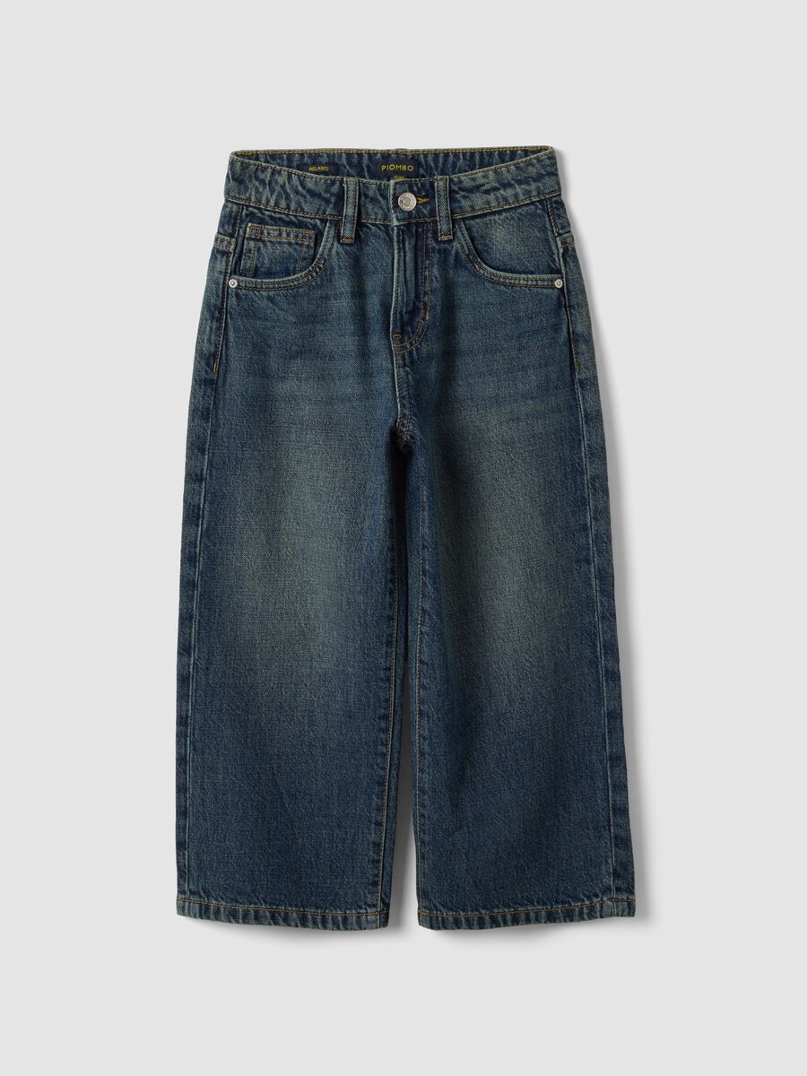 Boys&rsquo; blue 100% cotton skater-fit jeans_0