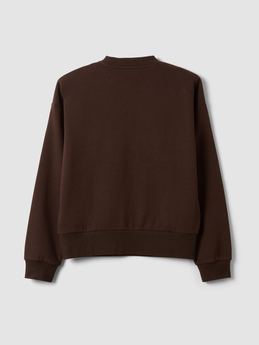 Brown cotton-blend crew-neck sweatshirt, regular fit_6