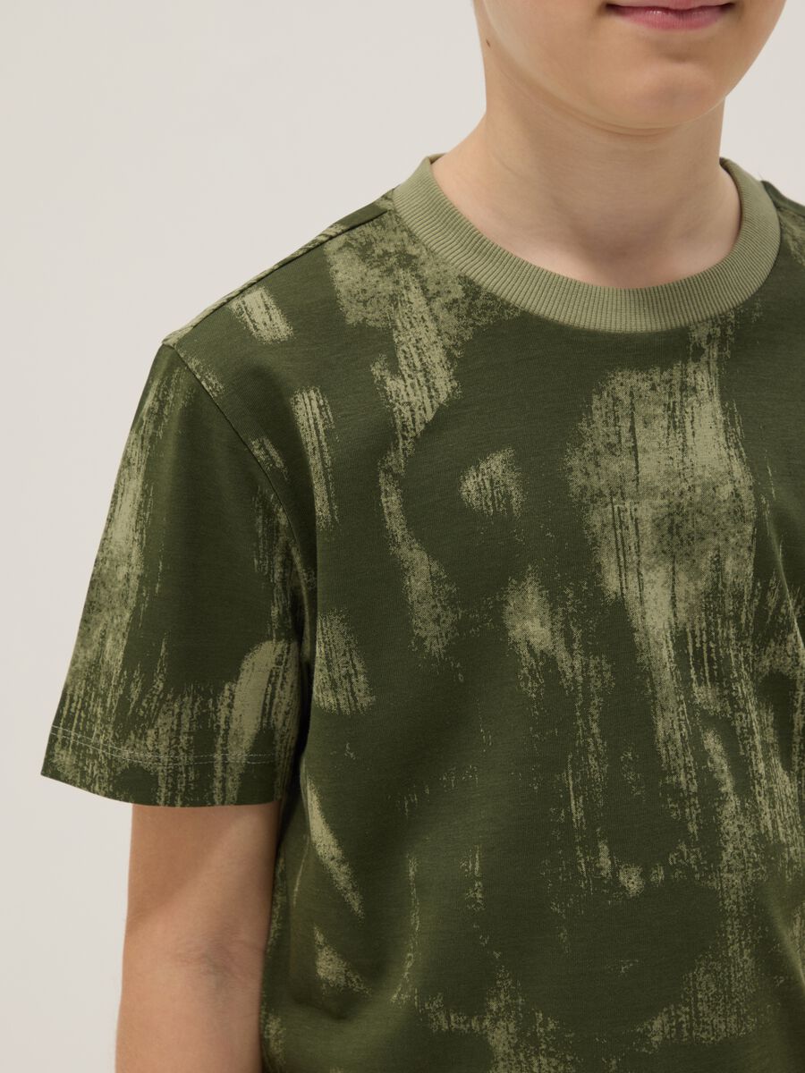 Boys' Green Pure Cotton Regular Fit T-Shirt with Prints_2
