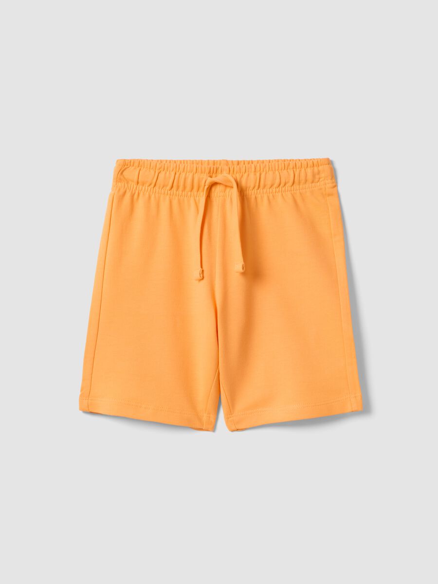 Orange pure cotton kids shorts regular fit_0