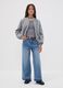 Pure cotton denim culotte jeans for girls_0