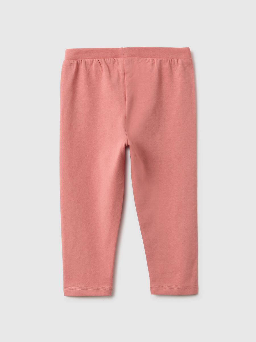 Rosa Slim-Fit-Leggings aus elastischer Baumwolle f&uuml;r M&auml;dchen_1