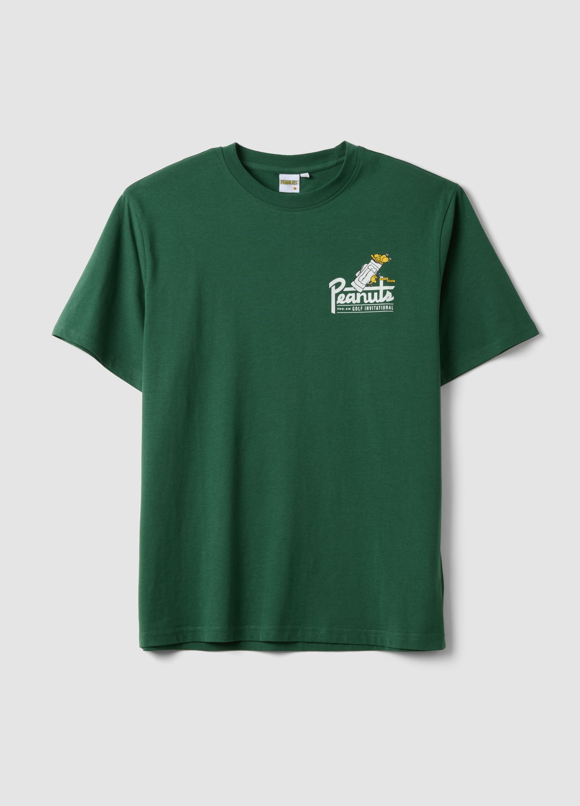 Green pure cotton Peanuts print T-shirt, relaxed fit
