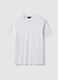 White regular fit linen and cotton blend T-shirt_4