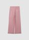 Pink pure viscose pyjama trousers with drawstring, regular fit_6