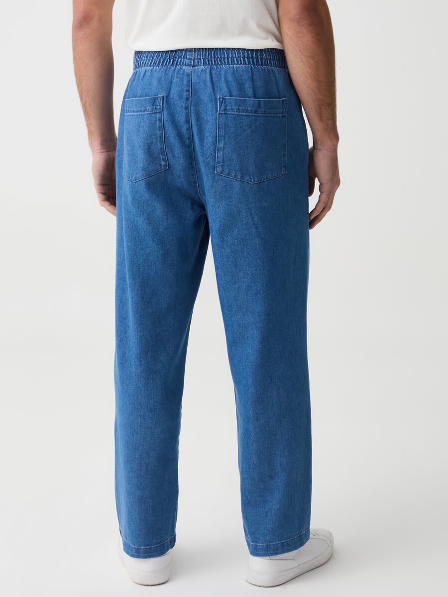 Relaxed-fit chino jogger trousers in denim_2