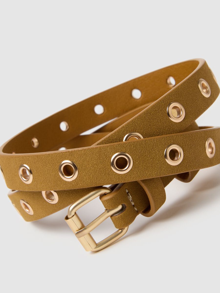 Brown belt with golden studs_1
