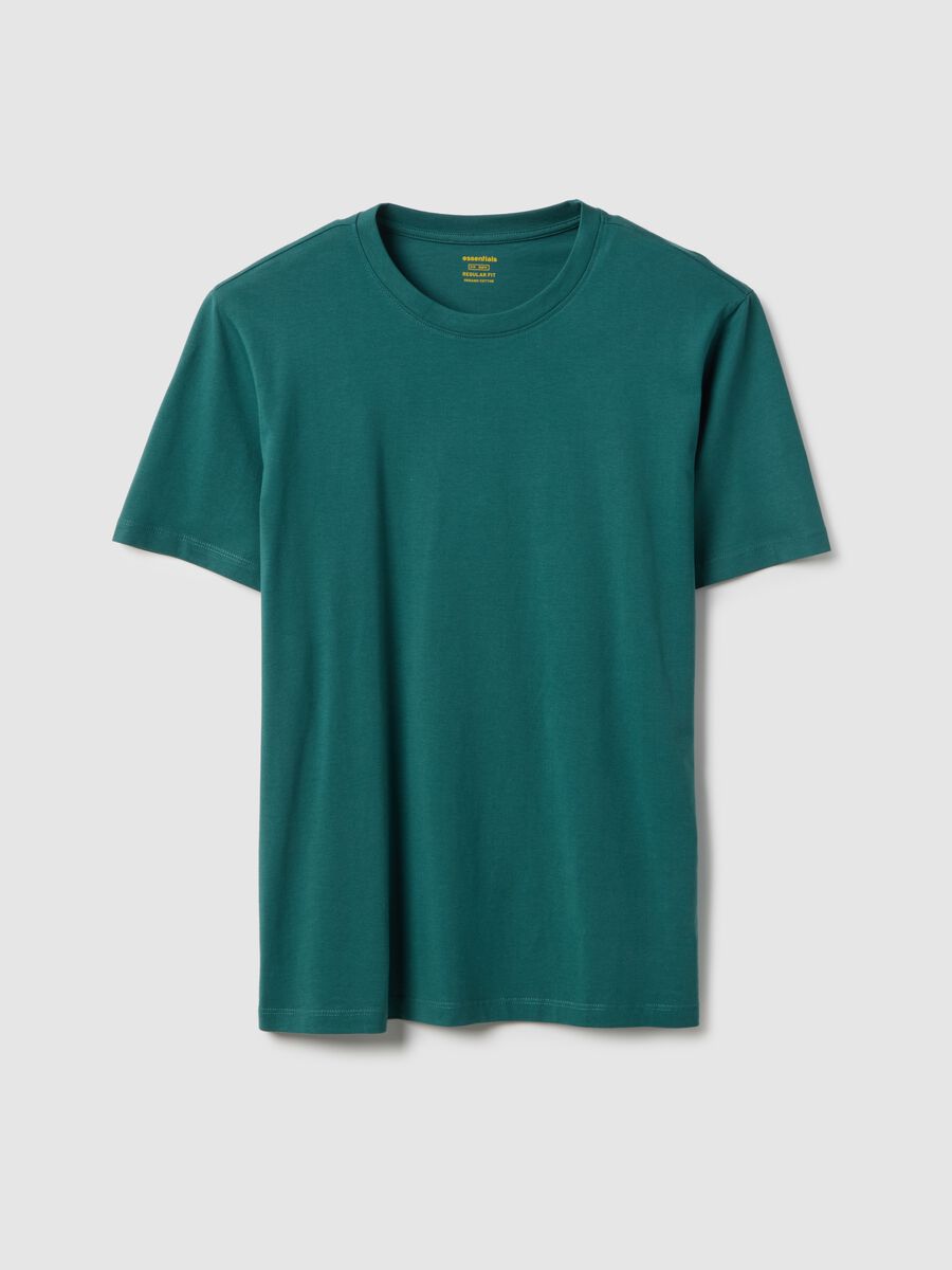 Regular fit green pure cotton T-shirt_4