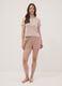 Bunter Pyjama aus reiner Bio-Baumwolle mit gestreiftem T-Shirt und Shorts_0