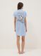 Blue striped pure cotton nightshirt with V-neck_2