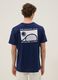 Blaues T-Shirt mit Schriftzug aus reiner Baumwolle, Regular Fit_3