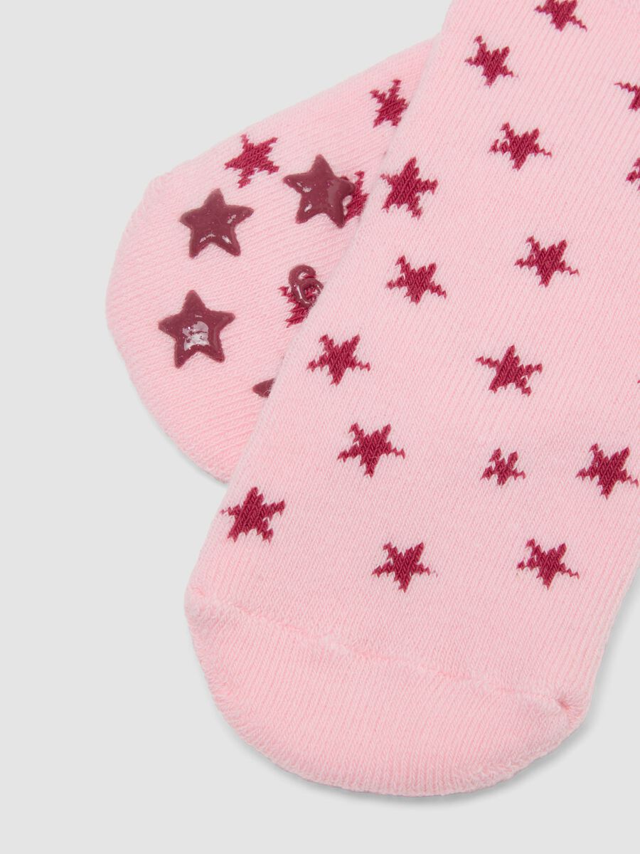 2-pack of multicolour non-slip organic cotton blend socks for baby girl_2