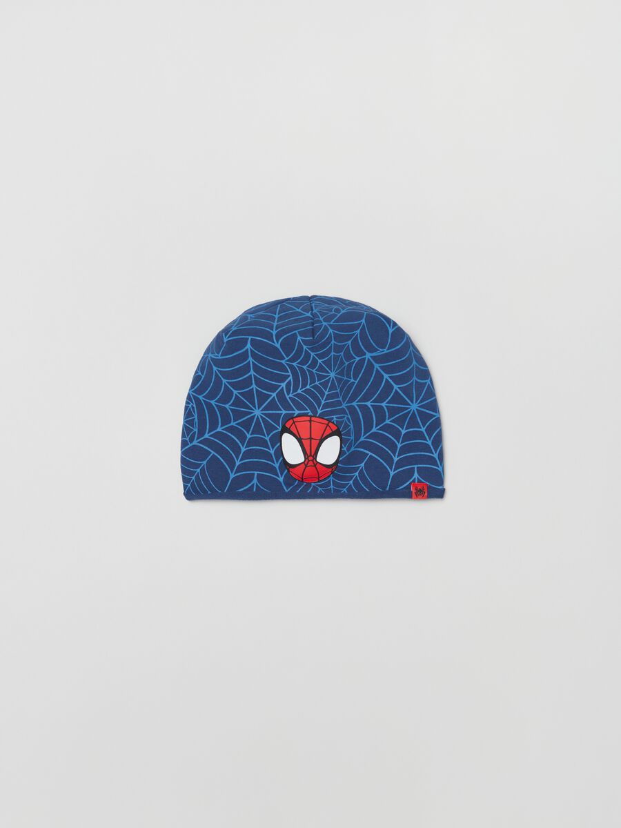 Hat in French terry with Spidey print_0
