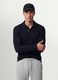 Blue long-sleeve organic cotton piqu&eacute; polo shirt, regular fit_0