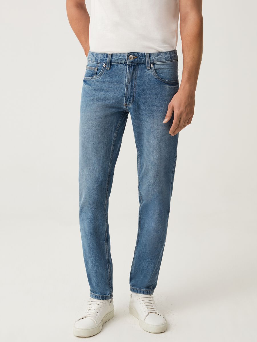 Slim-fit jeans with discolouring_1