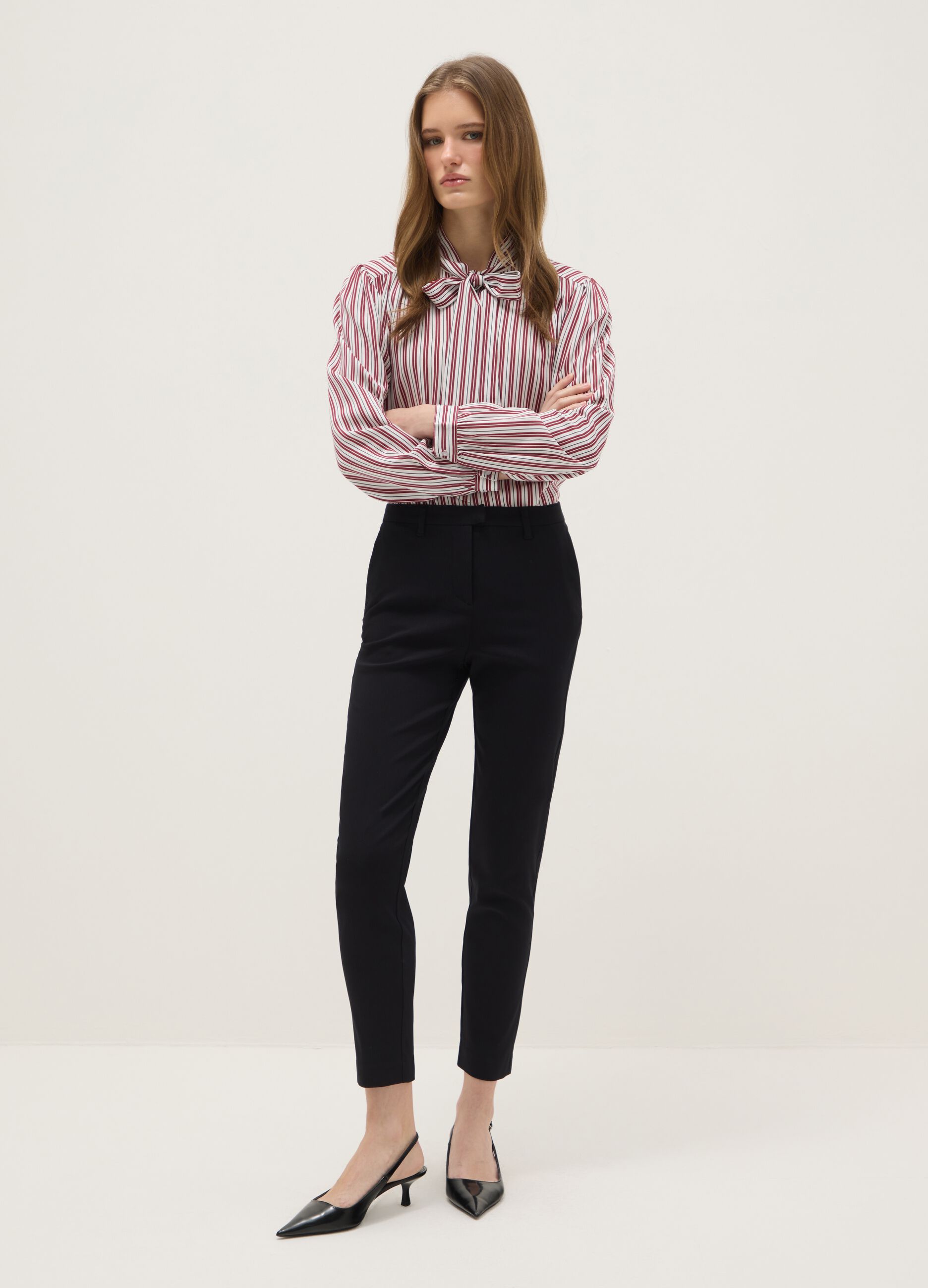 Black slim fit chino trousers