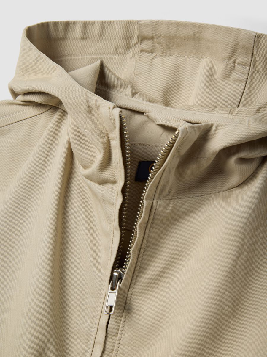 Boys' beige pure cotton jacket regular fit_2