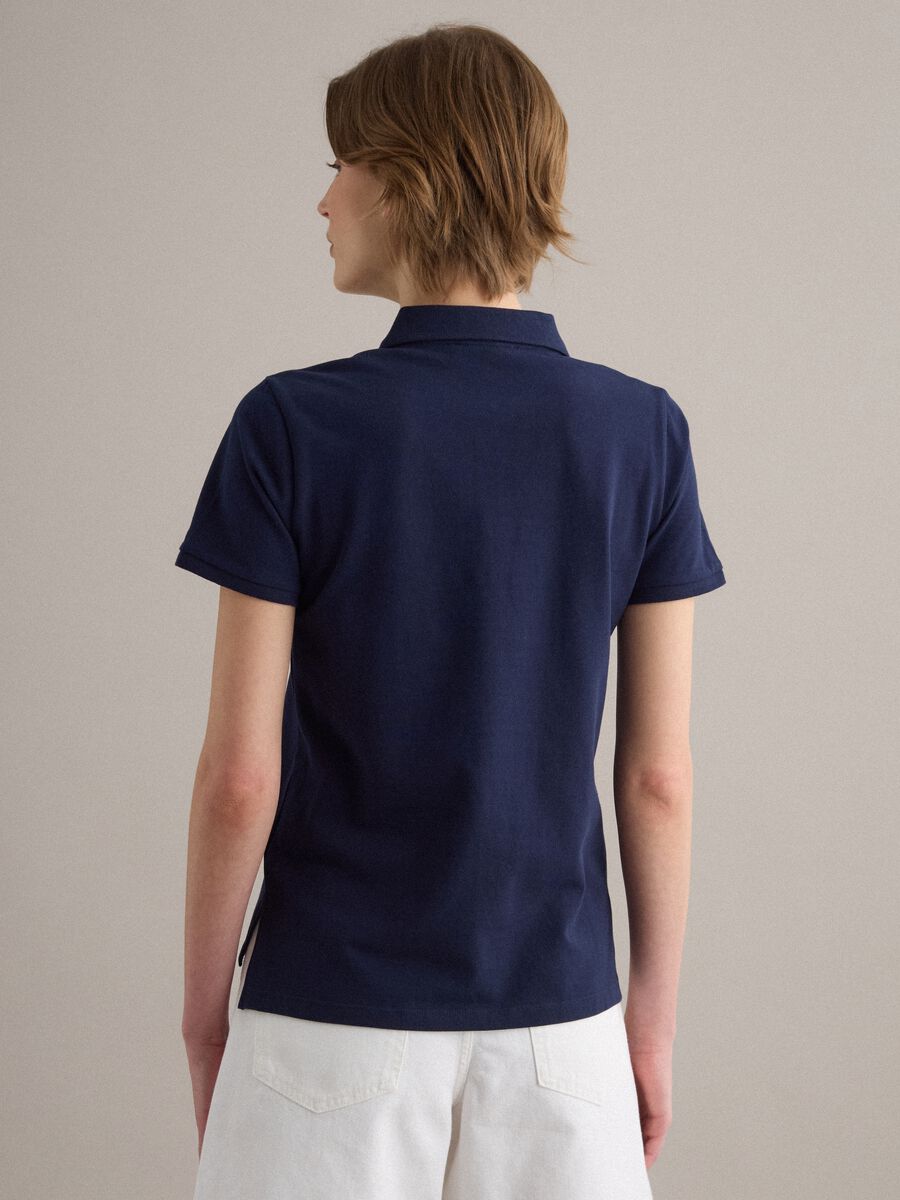 Blue regular fit organic cotton polo shirt_3