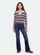 Multicolour striped viscose-blend fitted polo-collar knit_1