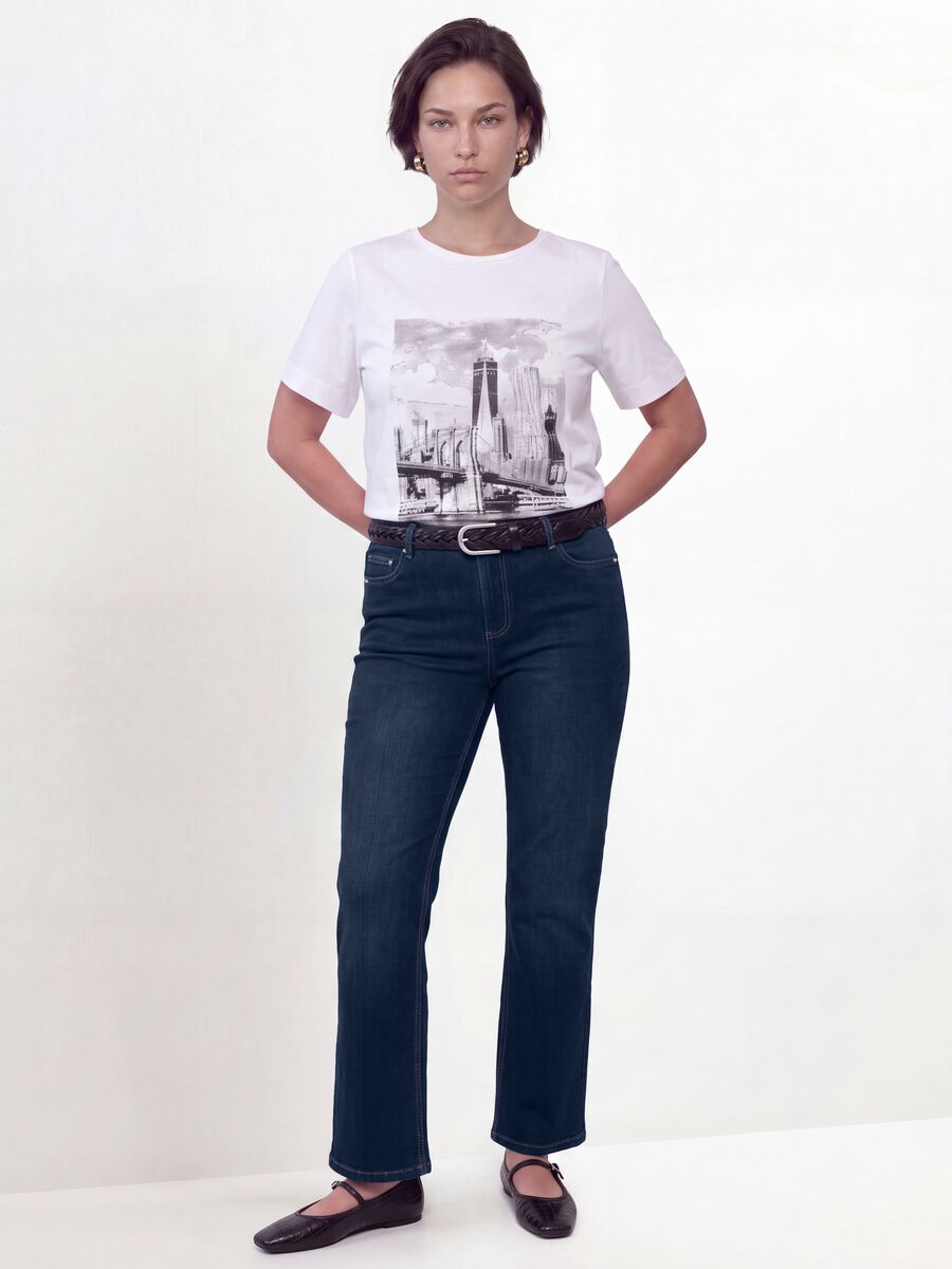 White pure cotton T-shirt with graphic print, regular fit_1