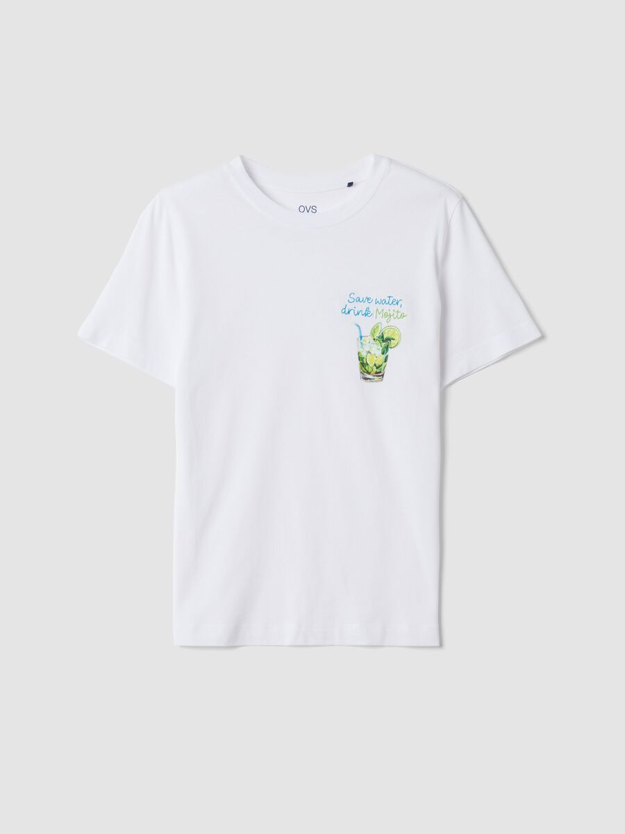 White pure cotton short-sleeve T-shirt_4