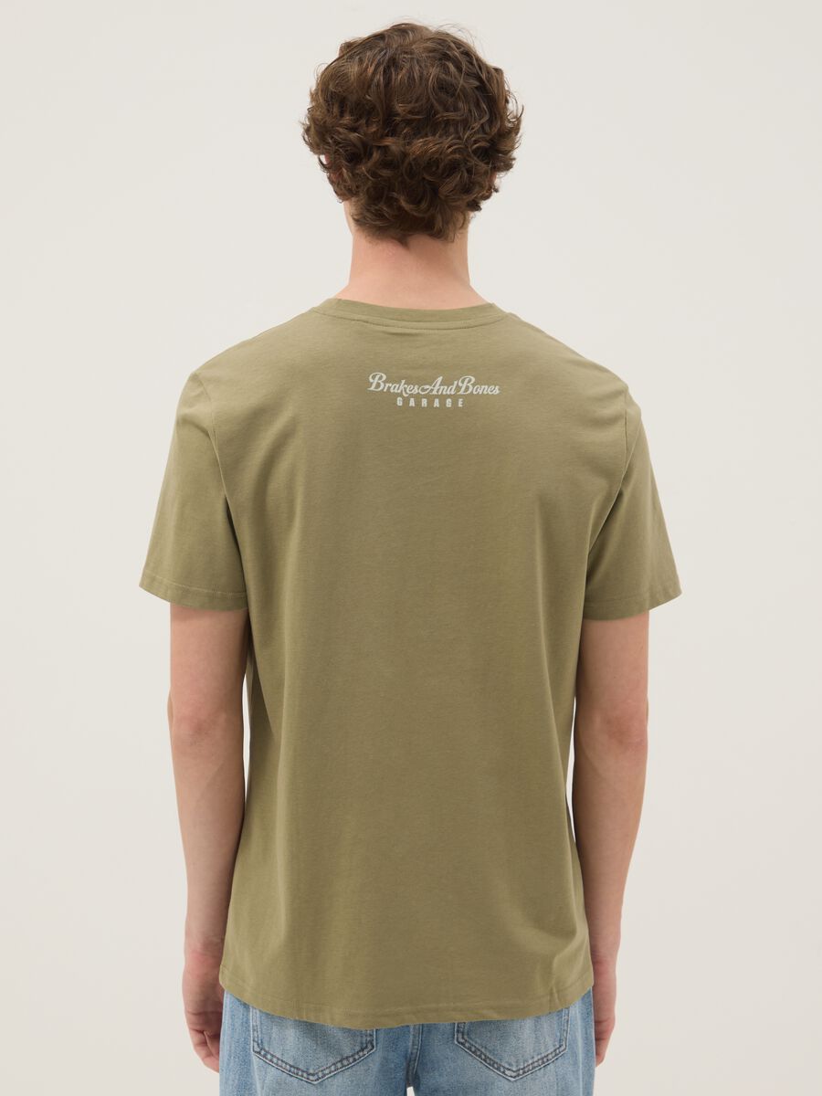 Green printed T-shirt in pure cotton, regular fit_2
