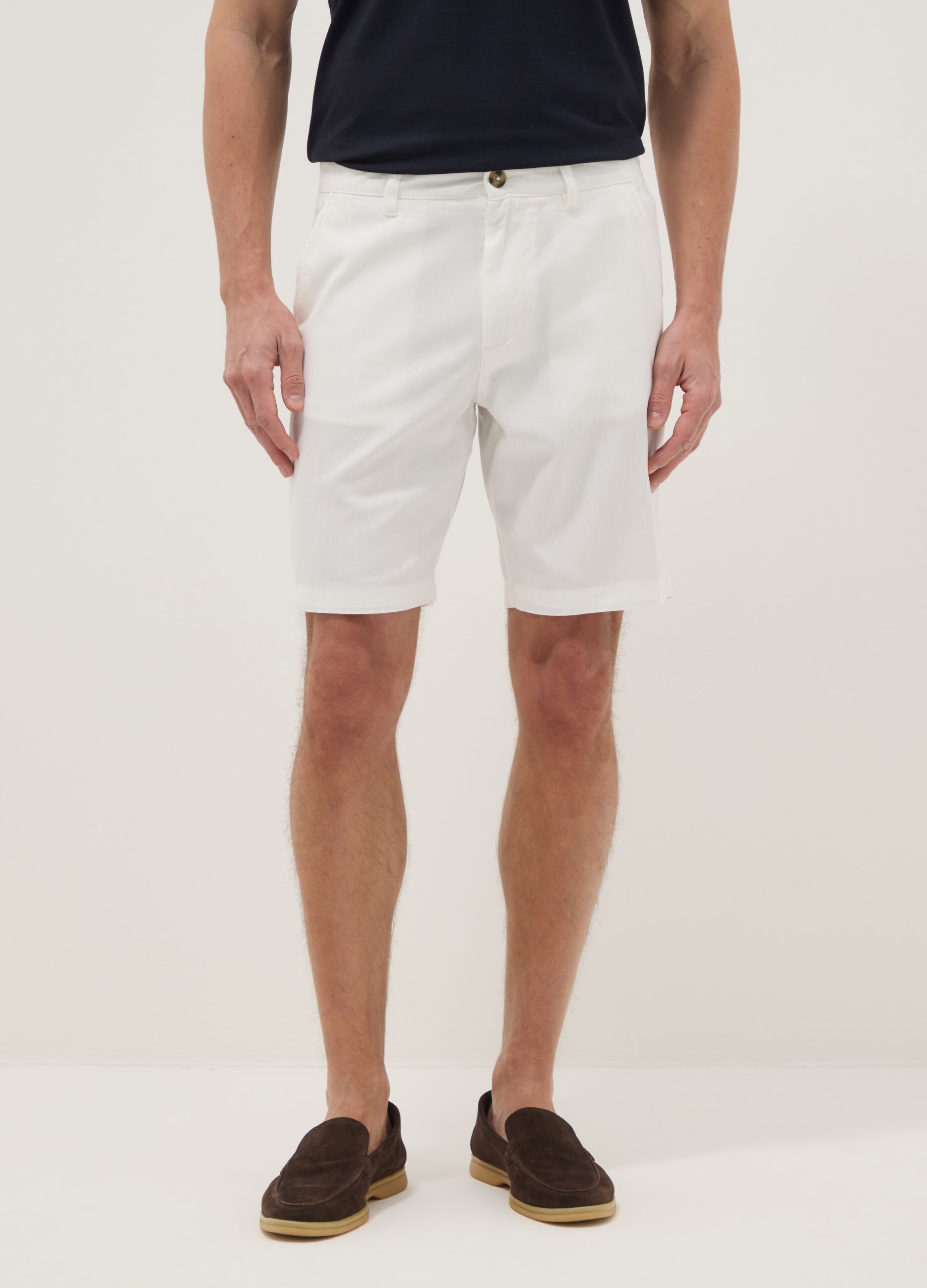 White regular-fit chino shorts