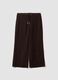 Brown wide-leg joggers in stretch fabric_0