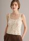 Beige crochet cotton-blend tank top_3