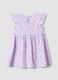 Purple pure cotton mini dress with floral print_1