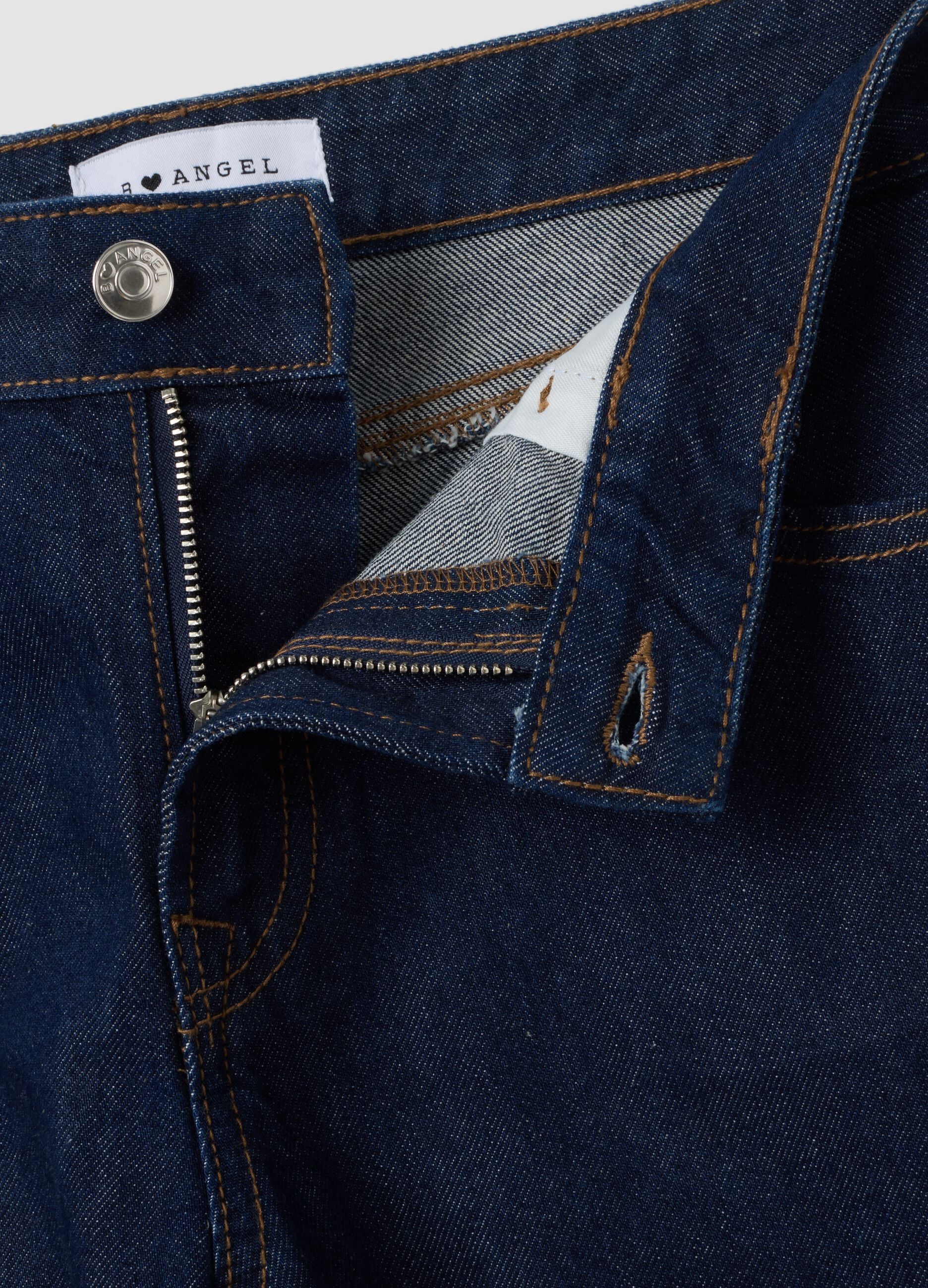 Blue denim wide-leg jeans in pure cotton