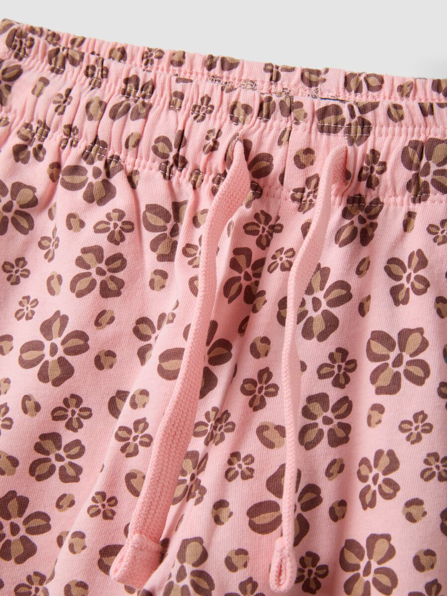 Rosa Shorts aus reiner Baumwolle mit Blumenprint_2